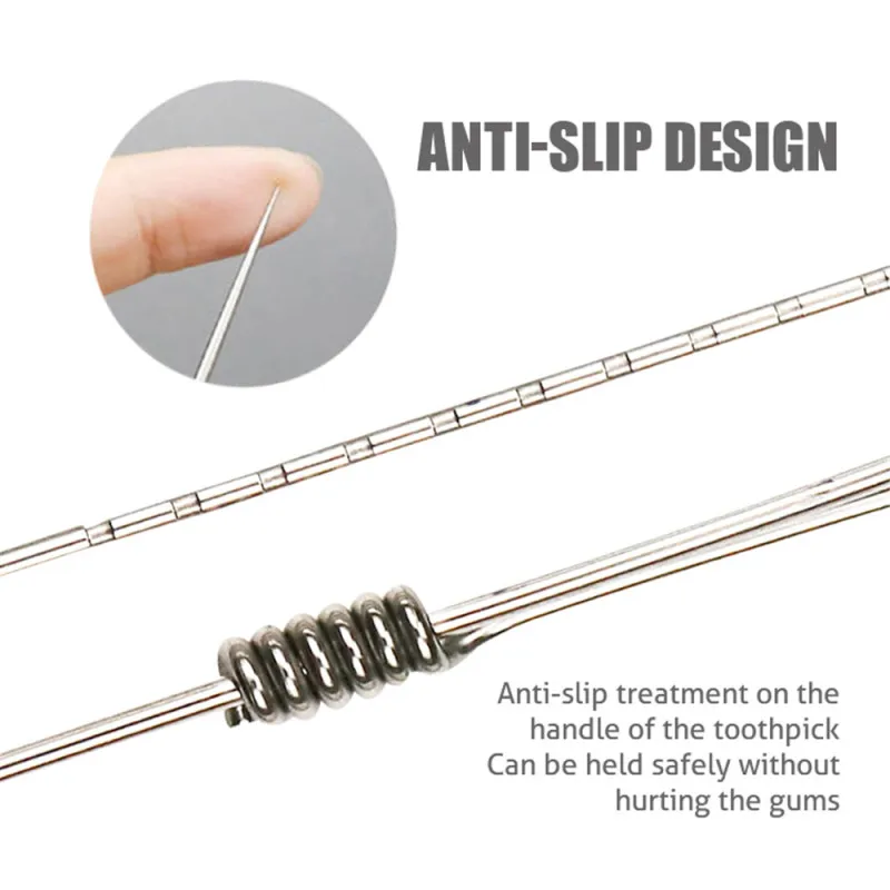 

Outdoor Portable Toothpick Set Stainless Steel Toothpick and Toothpick Holder Portable Rust-resistance Outdoor Tooth Pick Tools
