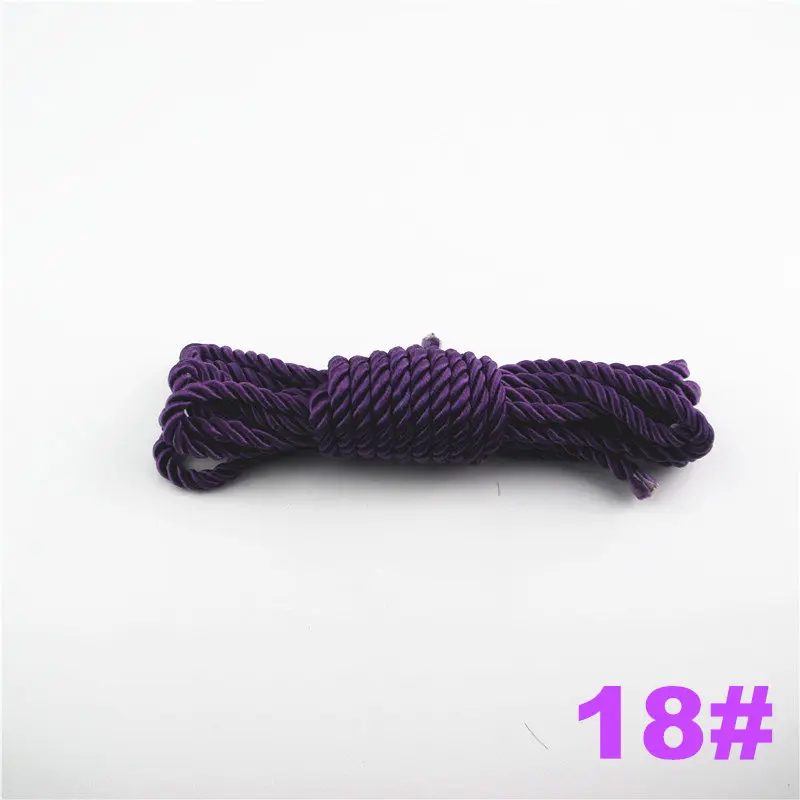 DIY Cord Jewelry findings 5 мм сплошной цвет 3 плетеный шнур нить декоративная скрученная атласная полиэфирная нить 10 м/шт. DS220 - Цвет: 18