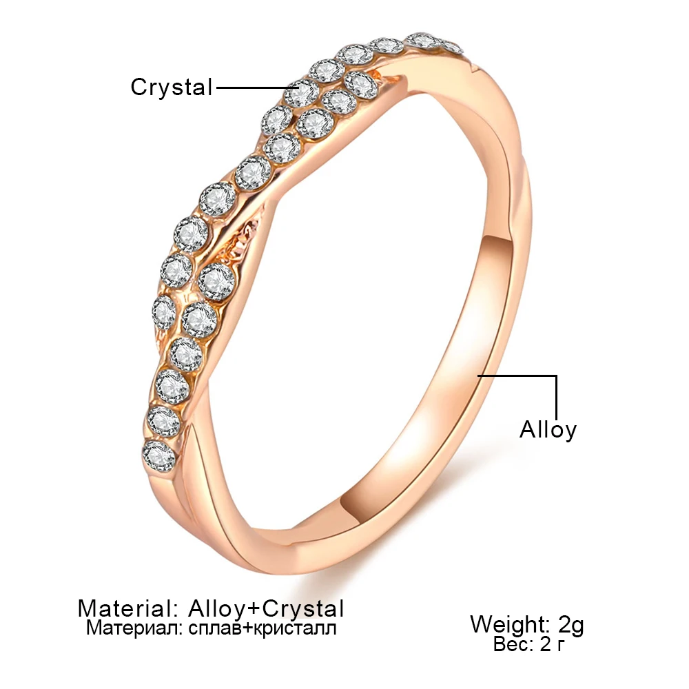 Женское кольцо VOVA модное в простом стиле с намоткой розовое золото изысканное