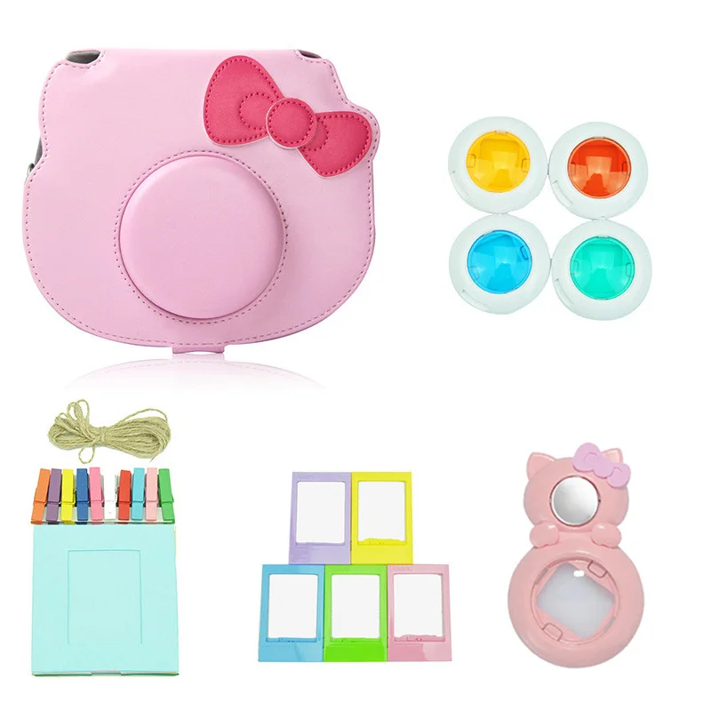 013 pink 013 Fujifilm Instax hello kitty Аксессуары чехол для камеры сумка на плечо селфи объектив цветные фильтры фотоальбом фоторамки набор - Цвет: 013 pink