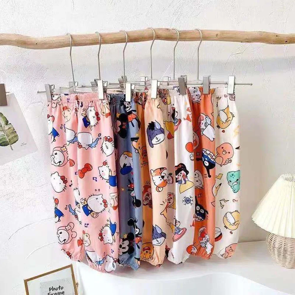 

Kids Girls Cartoon Printed Trouser Childrens Fashoin Baggy Mid Waist Long Pants