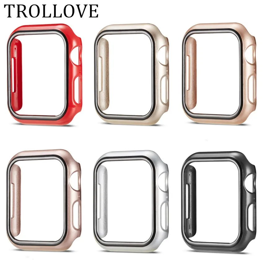 Роскошный Жесткий чехол из поликарбоната для Apple Watch 4 5 40 мм 44 защитный бампер iWatch