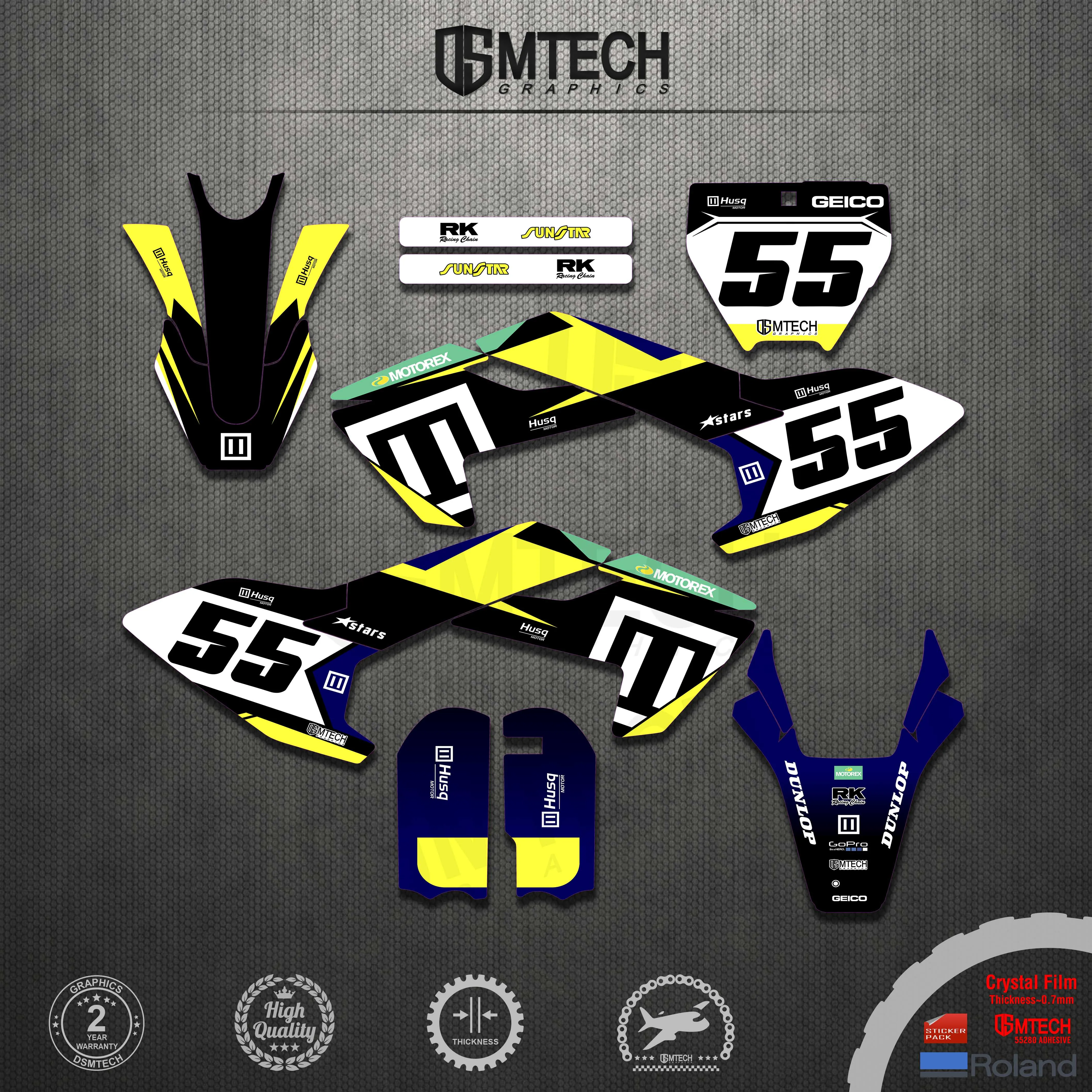 DSMTECH Motorcycle Team TC50 Graphic Decal Sticker Deco Kit For Husqvarna TC 50 2017 2018 2019 2020