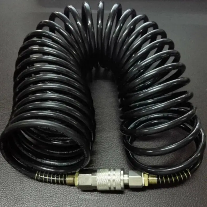 

1/4 Flexible Air Hose Practical Inflating PE Durable Extension Pipe Connect Pneumatic Compressor Adapter Quick Coupler Coil
