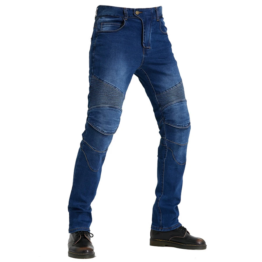 Мужские синие мотоциклетные джинсы защитное снаряжение для езды на мотоцикле