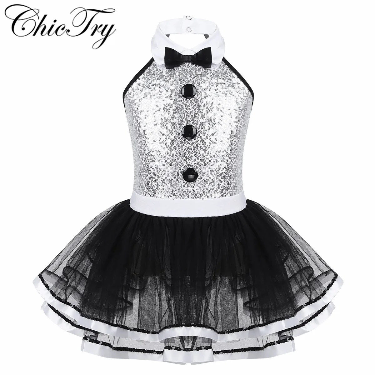 Детское Сетчатое платье пачка без рукавов с блестками и декоративными