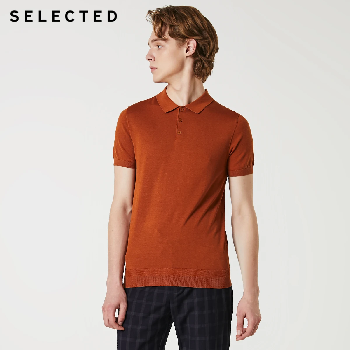 

SELECTED Men's Cotton Mulberry Silk Winter Turn-down Collar Knitted |419324521