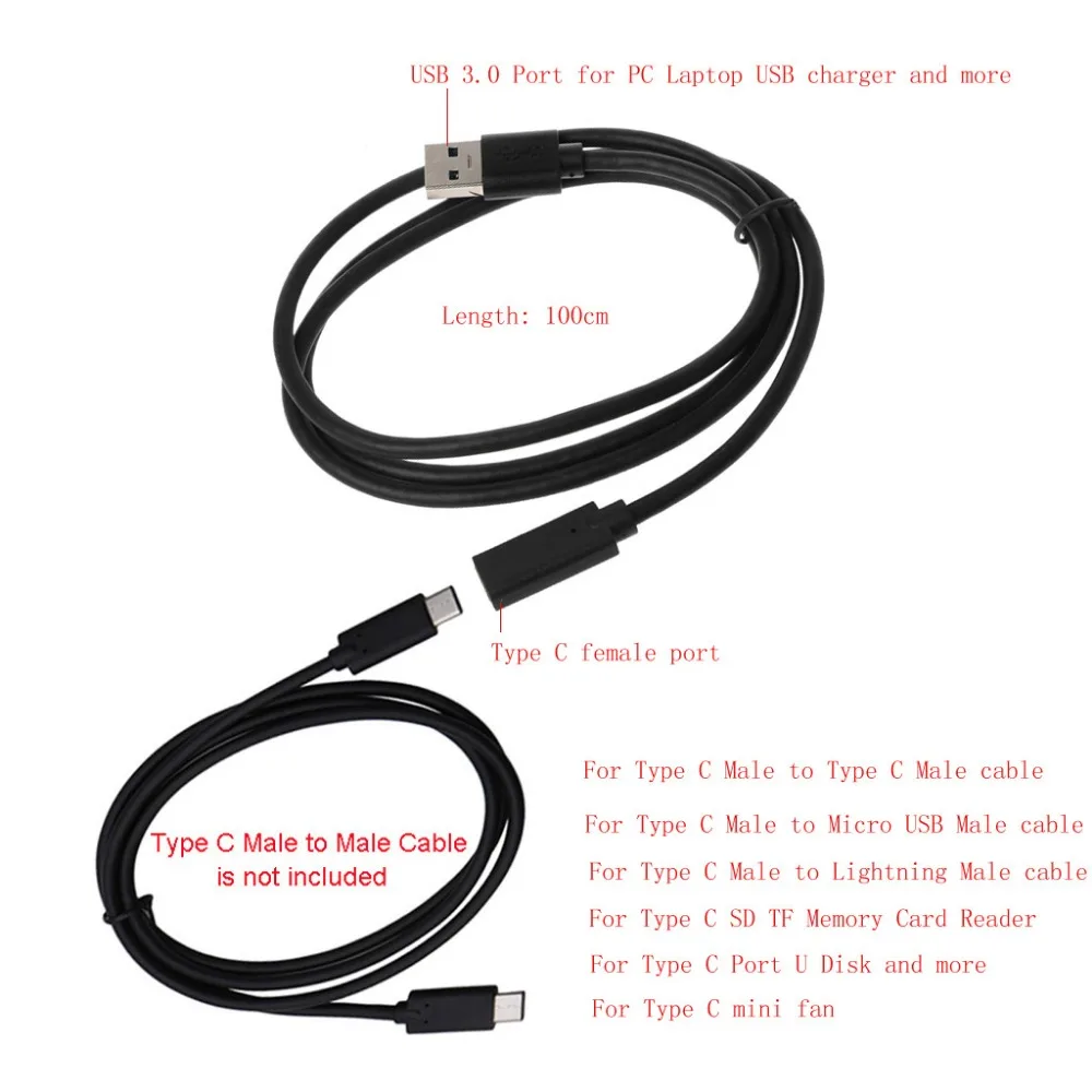 

USB 3.1 Type C Female To USB 3.0 Male Port Adapter Cable USB-C To Type-A Connector Converter For Macbook Android Mobile Phone