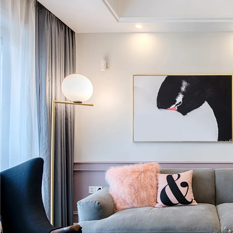 Латунная Напольная Лампа для гостиной спальни студии simpl круглый стеклянный шар