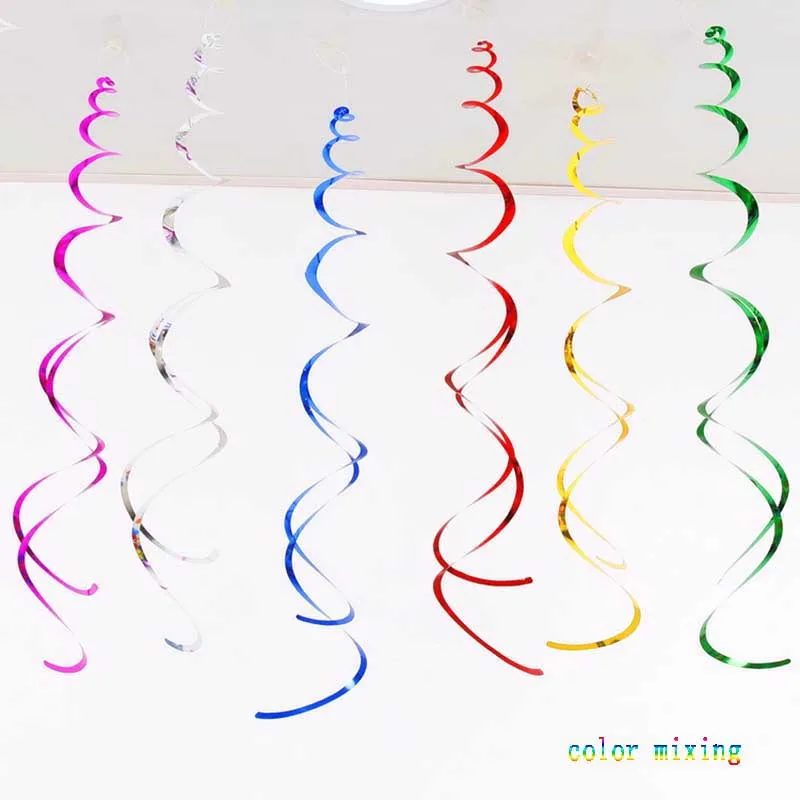 color mixing 6 шт. с днем рождения DIY декоративные металлические потолочные Висячие вихри для детского душа Свадебные Хэллоуин День рождения украшения - Цвет: color mixing