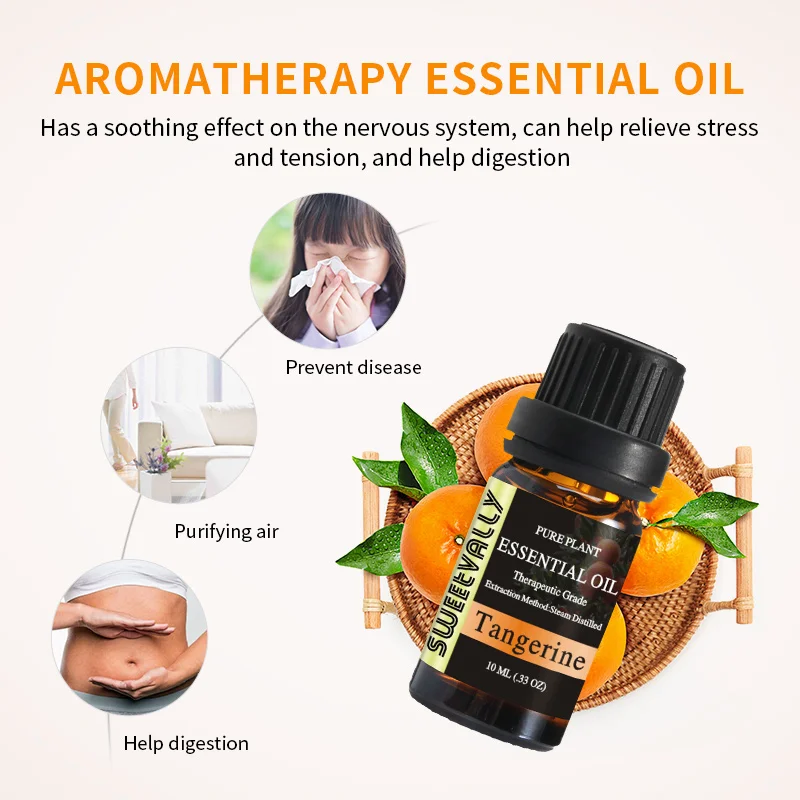 10 мл чистые эфирные масла натуральный мандарин эфирное масло снимает стресс