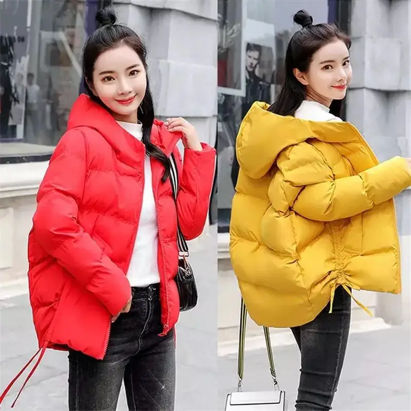 2021 New Women's Coats Parkas Winter Jacket Fashion Hooded Bread Service Jackets Thick Warm Cotton Padded Parka Female Outwear