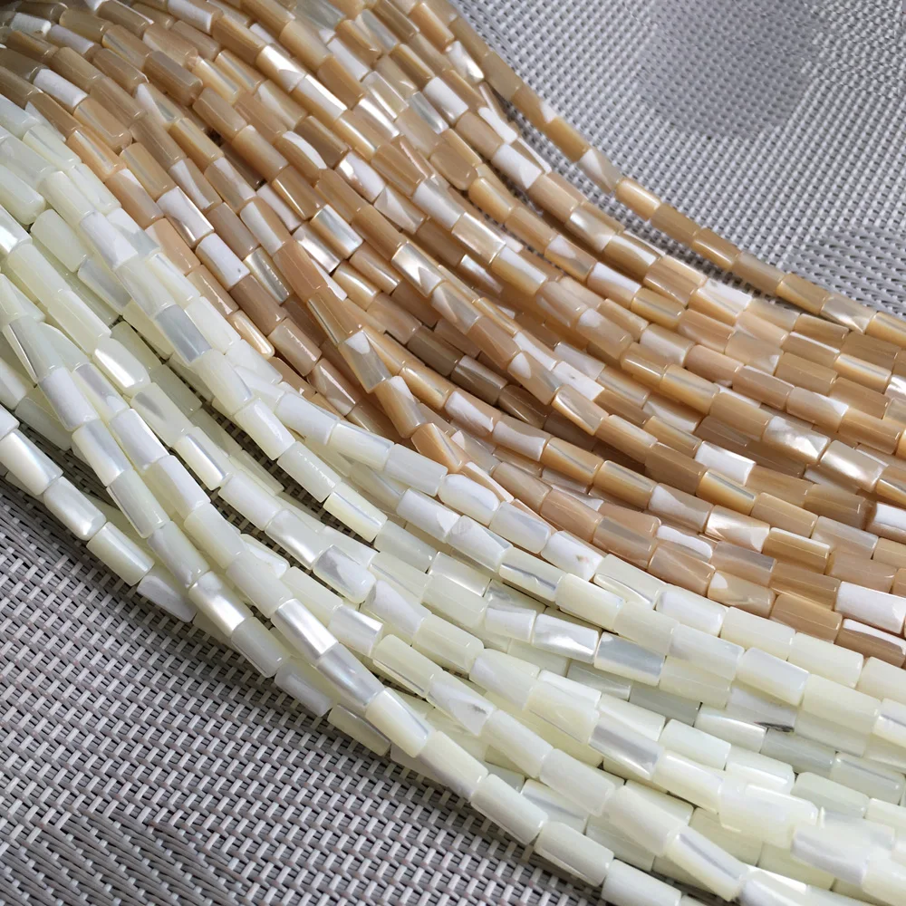 

Natural shell beading beads Pillar shape Punch loose beads isolation bead for Jewelry Making DIY bracelet necklace Accessories