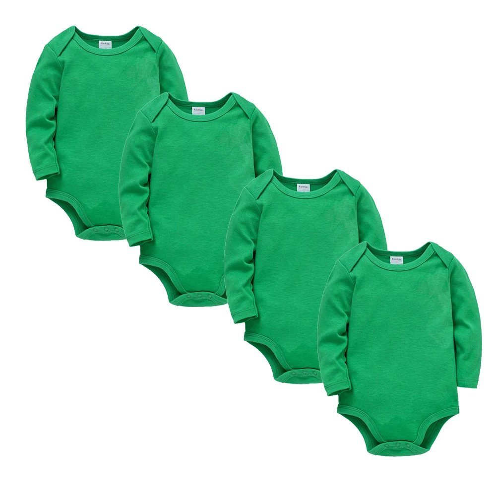 

Kavkas 2 4 Pcs/lot Baby Boys Clothes Full Sleeve New Born Girls Bodysuit 100% Cotton O-Neck Solid Jumpsuit Infant Toddler Outfit