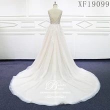 Свадебное платье с кружевной аппликацией модель XF19099 по