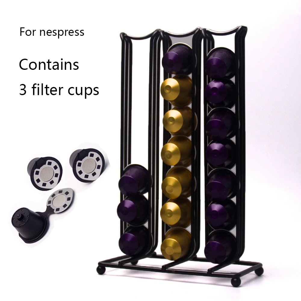 Metal Coffee Pods Holder 42 Cups Plating Stand Capsule Storage Rack Shelves For Nespresso cup set | Дом и сад