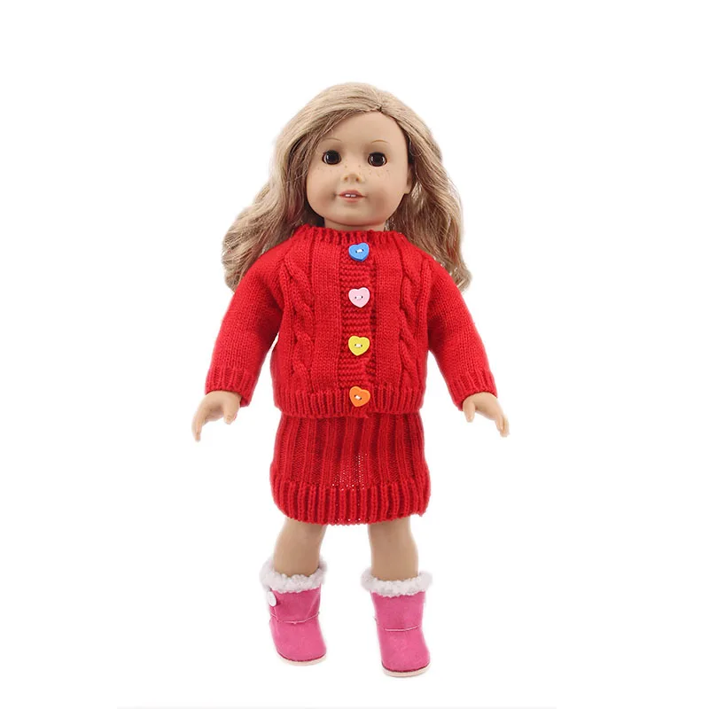 Baby Doll Clothes winter style Sweater Dress for 18 Inch Outfit Christmas Gift | Dolls Accessories