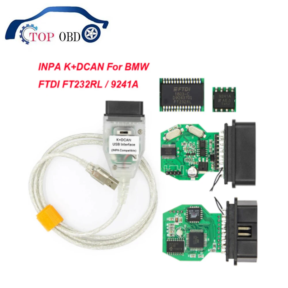 

Для BMW OBD2 сканер INPA K + DCAN FTDI FT232RL чип с кабелем переключателя USB интерфейс Inpa k dcan OBD OBD2 Автомобильная диагностика