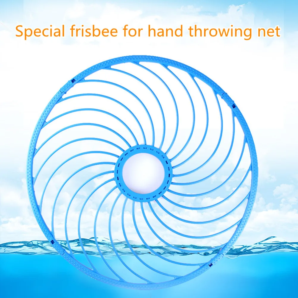 Fishing Throwing Disc 46cm Fishing Net Ring Professional American Net Throwing Disc Blue Round Net Ring Fishing Accessories