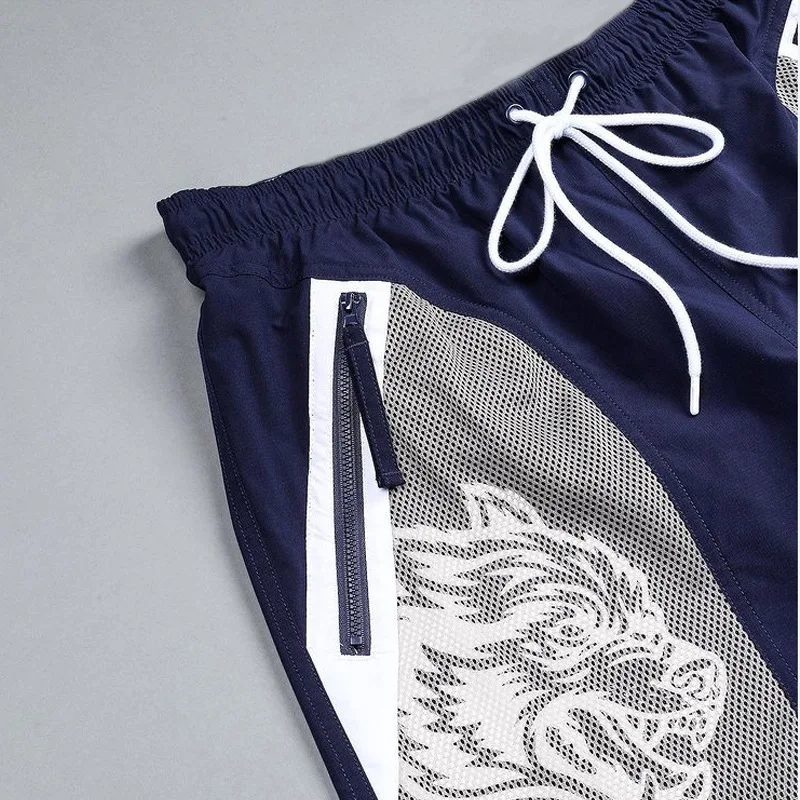

Summer new men's muscle fitness shorts running basketball training breathable quick drying Mesh Shorts
