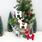 Деревянные Подвески-украшения для новогодней елки, в виде лося, оленя, 3 шт.