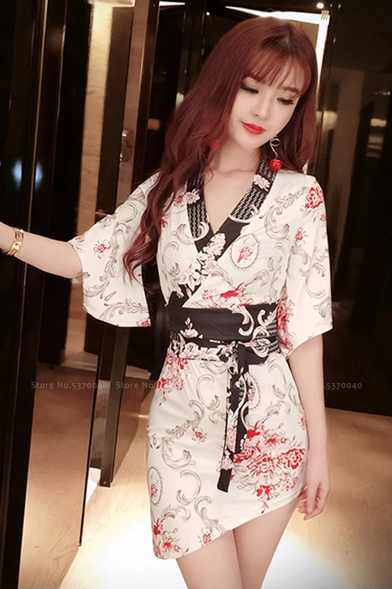 Японское кимоно для женщин сексуальные купальники в стиле ретро с V-образным