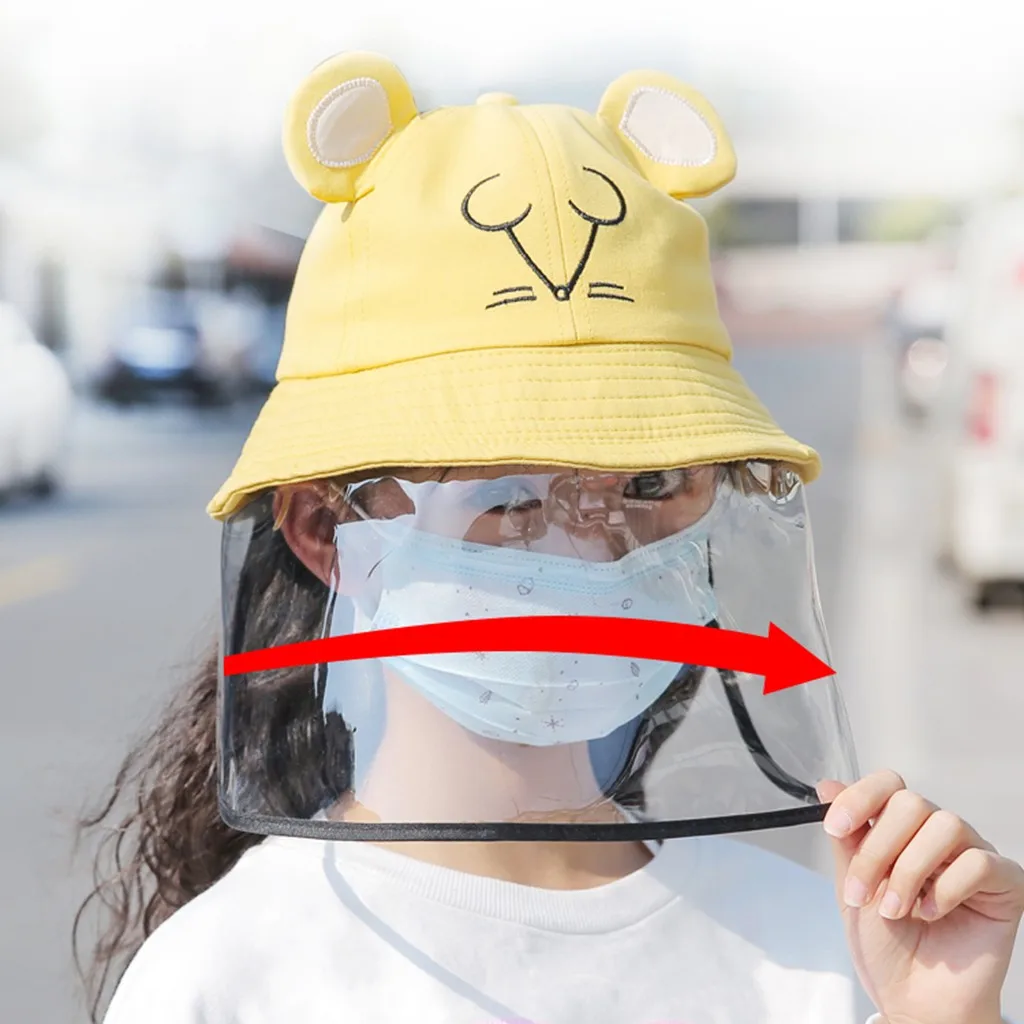 Защитная шапка с защитой от капель мультяшная детская Рыбацкая для раковины