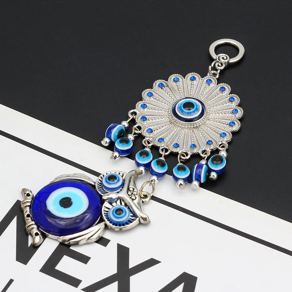 MEIBEADS 1 шт. Мода синий сглаза подвеска в форме Совы настенные украшения подходят для женщин Diy украшения ожерелье от сглаза Вечерние