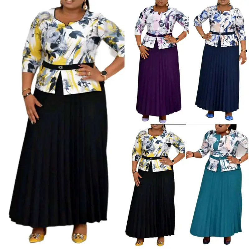 

VICABO Oversized Women Dresses Ladies Long Sleeve Long Maxi Dress 2021 Casual Loose Dresses Plus Size Elegant Summer Dress