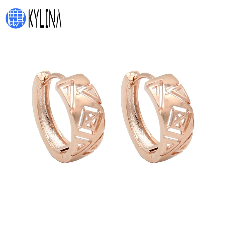 Женские серьги-подвески KYLINA простые Винтажные серьги из розового золота 585 пробы