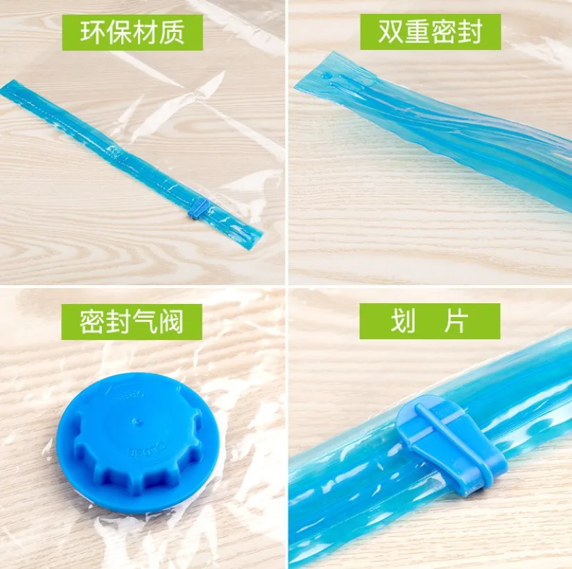 

200pcs Vacuum Bag Storage Bag Home Organizer Transparent Border Foldable Clothes Organizer Seal Compressed Travel Saving Package