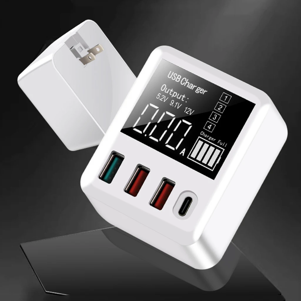 

Wall Charger With LED Digital Display USB Fast Charger Mobile Phone Fast Charger Adapter 30W Quick Charging UK Plug