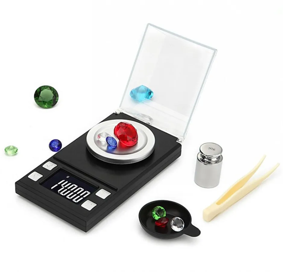 

Hot 50g/0.001g LCD Digital Jewelry Scales Lab Weight High Precision Scale Medicinal Use Portable Mini Electronic Balance