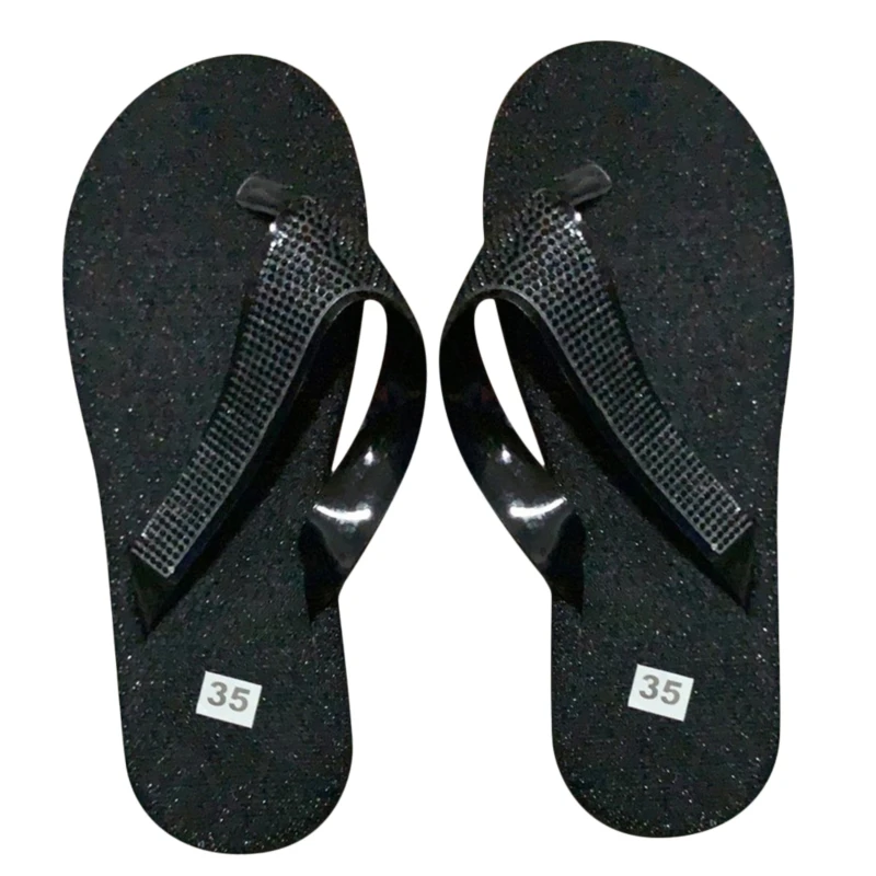 

Rhinestone Flip Flops 2020 Women Shoes Crystal Diamond Slippers Ladies Flat-heeled Summer Outdoor Casual Beach Slides Slippers