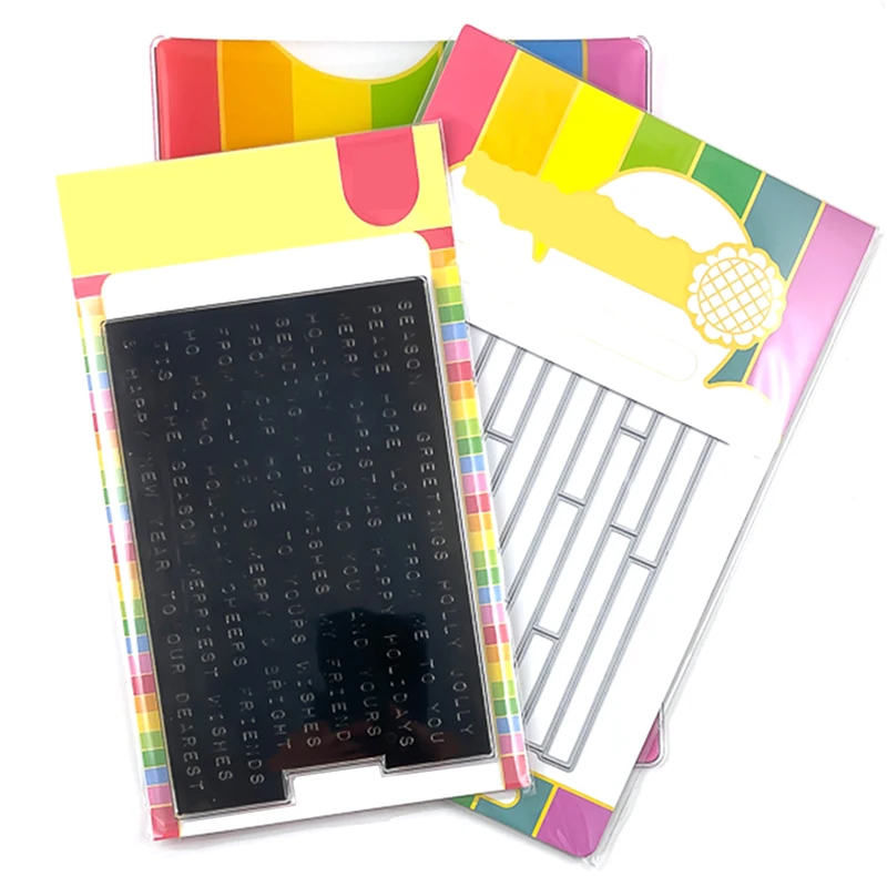 

2021 New English Words Clear Stamps and Metal Cutting Dies Sets For DIY Craft Making Paper Season's Greetings Card Scrapbooking