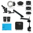 Тринокулярный стереомикроскоп, 3,5x-90X Simul, с шарнирным рычагом, с зажимом SONY IMX290 HDMI, с автофокусом, с линзой Барлоу 0,5x, 2X
