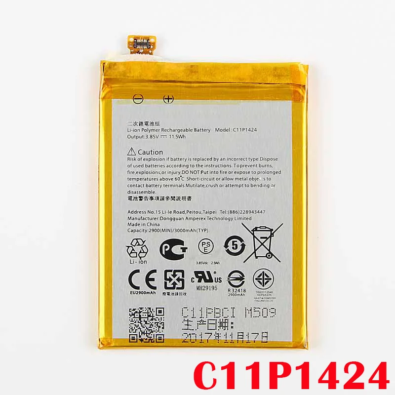 100% оригинальный 3000mAh C11P1424 для Asus ZenFone 2 ZE551ML ZE550ML Z00AD Z00ADB Z00A Z008D Высококачественный