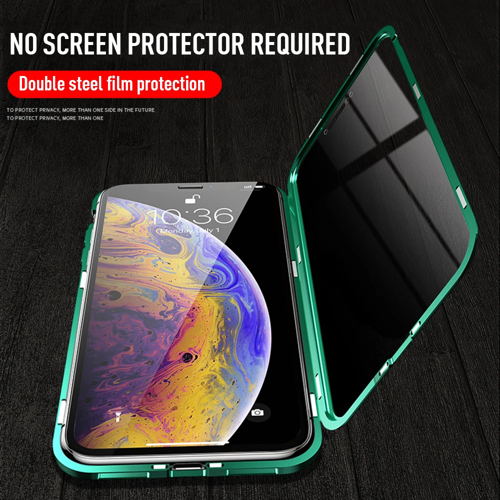 Металлический магнитный чехол с защитой от просматривания для Huawei Honor 9X 20 Pro P30 pro