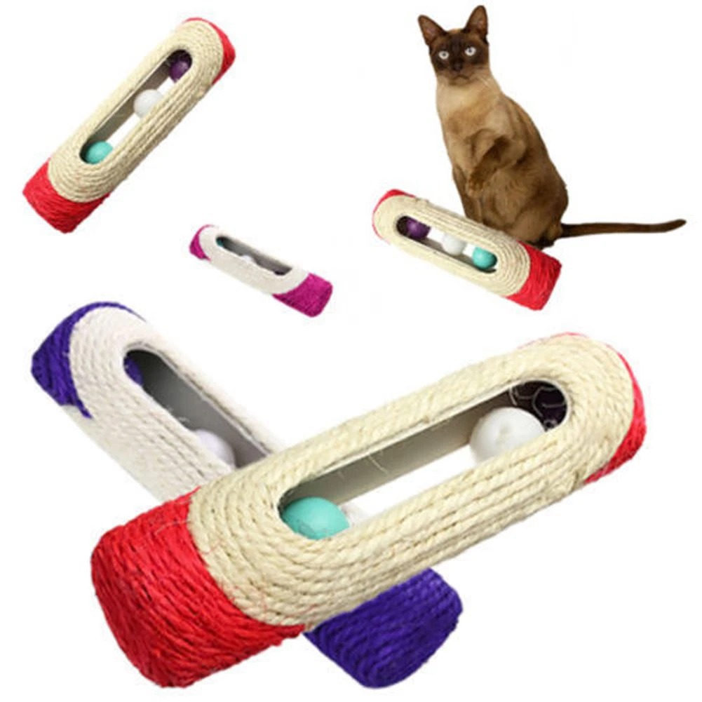 

Rolling Sisal Toys Cat Kitten Sisal Hemp Pets Scratch Chew Catch Training Teaser Squeaky Toy Animal Cats Accessories