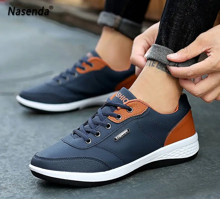 Мужская обувь Летние слипоны Кожаные кроссовки для мужчин Повседневная