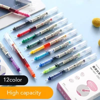 color quick drying large capacity 0 5mm ink mark gel pen liquid rollerball pen writing diary office stationary freen shipping