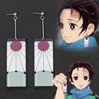 Серьги-подвески из акрила для женщин и мужчин, косплей камадо танджиро из аниме рассекающий демонов, киметасу но айба, ювелирные изделия, аксессуары в подарок
