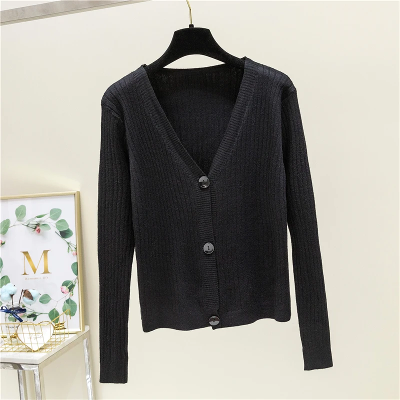 Кардиган женский весенний трикотаж для осени и кардиган с длинным рукавом