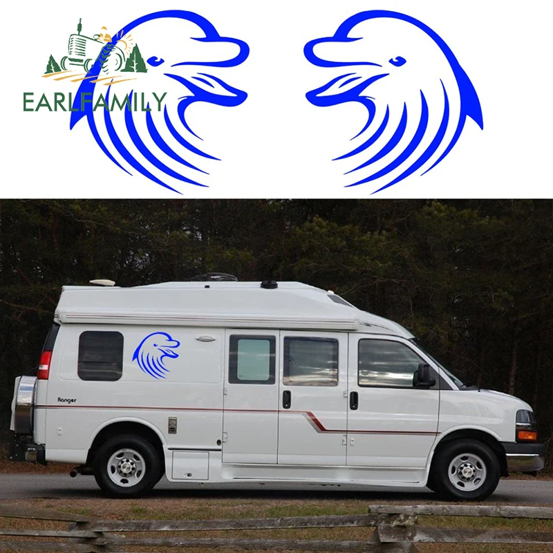 EARLFAMILY 2x графика в виде дельфина (по одному с каждой стороны) виниловый