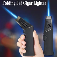 new foldable elbow gas torch gun lighter windproof butane cigar lighter jet kitchen outdoor bbq lighter gifts for men gadgets