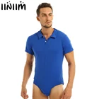 Iiniim белье для взрослых, младенцев, Lover, мужские, нижнее белье, рубашки, воротник с отворотом, бандаж, чехол, боди, Комбинезоны Костюмы, рубашка