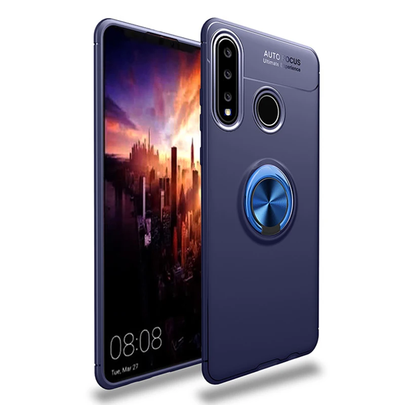 Blue Ring Case 3-в-1 стекло+ магнитом Силиконовое чехол хонор 10 лайт чехол на Honor 10i 10Lite мягкий чехол на телефона huawei p30lite чехол полное покрытие чехол на хонор 10i чехол honor 10i магнитная кольцом чехол - Цвет: Blue Ring Case