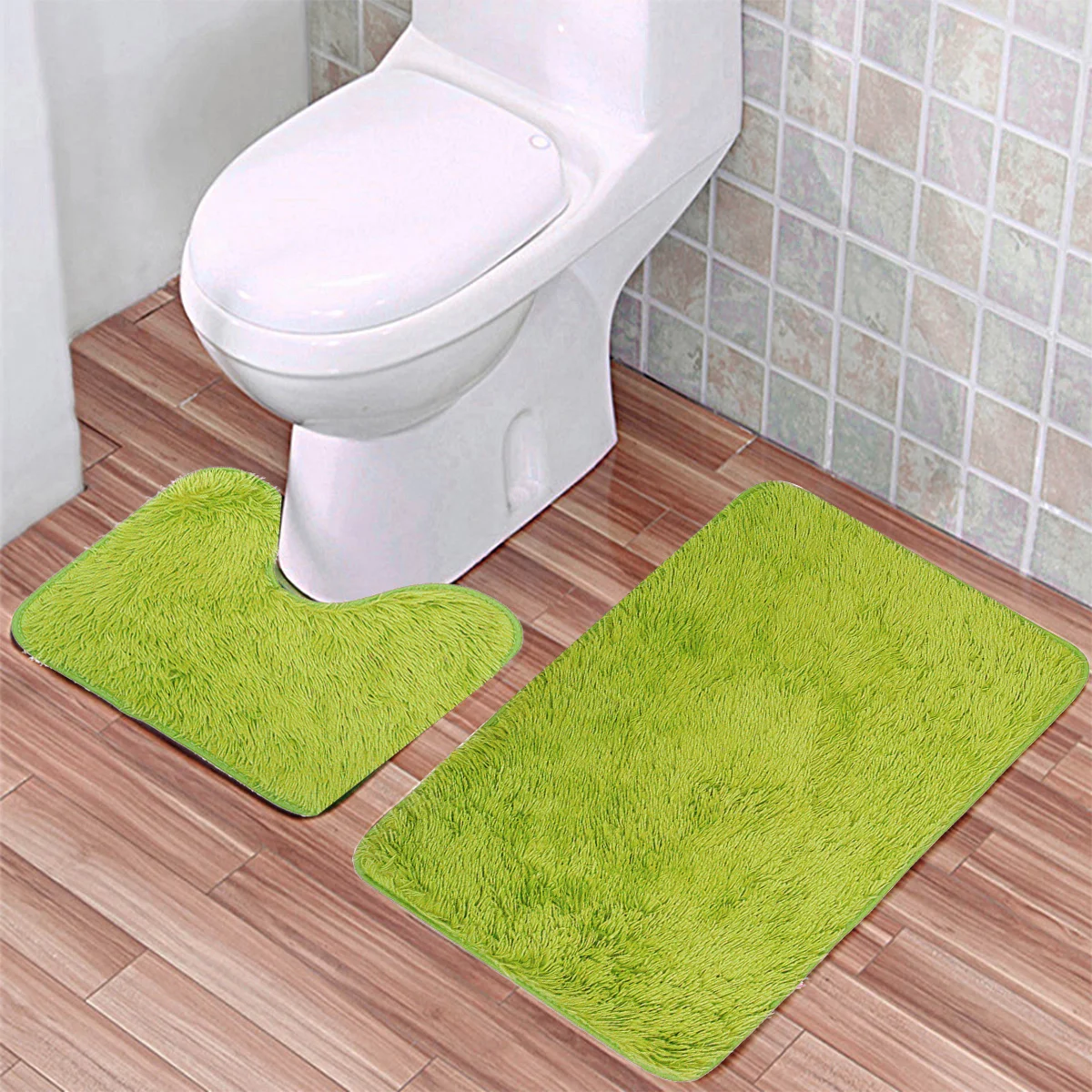 2Pcs/set Bathroom Bath Mats Set Pedestal Rug Toilet Mat Anti-slip Absorbent and Carpet | Дом и сад