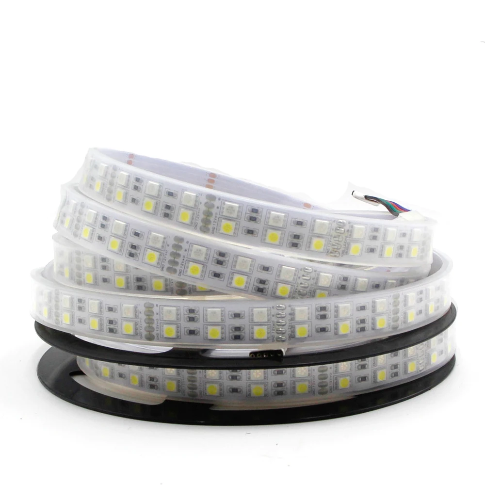 DC 12V 24V 5 м Двухрядные светодиодные прожекторы RGBW светодиодный полосы светильник