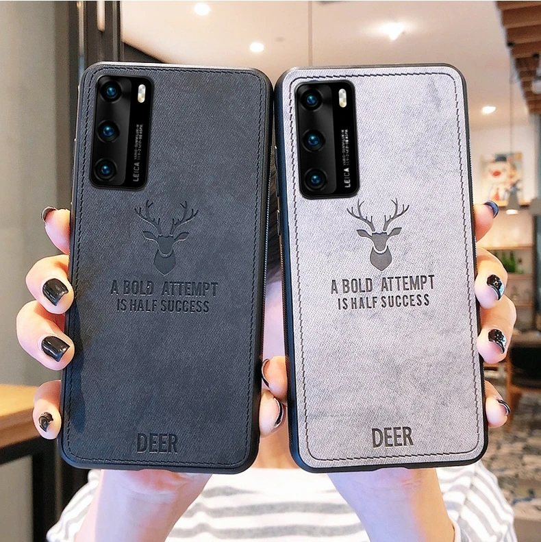 Ткань олень чехлы для мобильного телефона из мягкого силикона чехол Huawei P30 P40 Mate 10